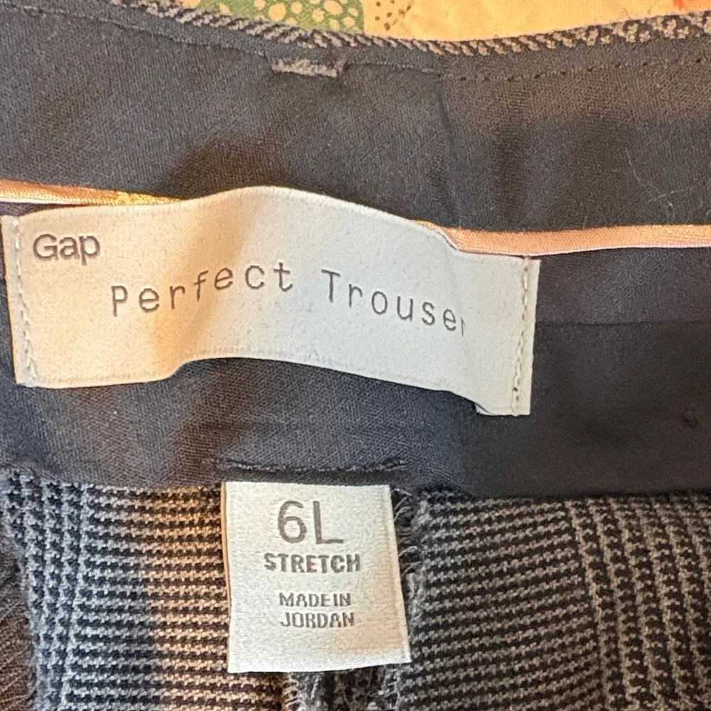 Gap Perfect Trouser Stretch Gray Plaid Dress Pants Women’s Size 6L - Picture 4 of 7